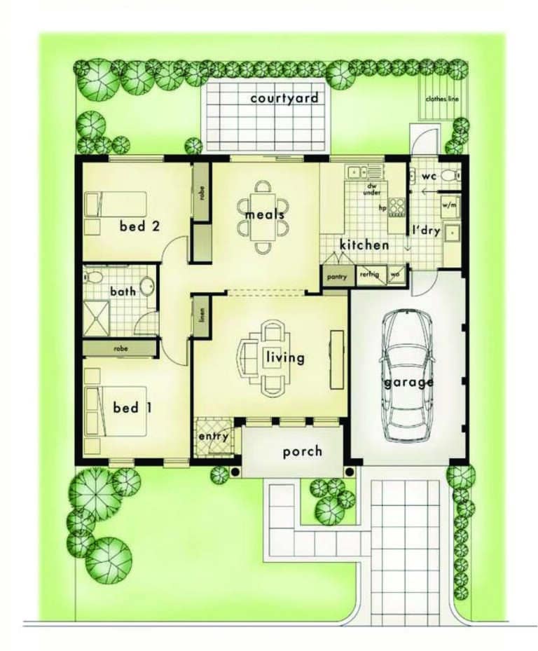 Floor plan Villa 2bed